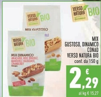 Conad Conad - Mix Gustoso Uva Sultanina, Mandorle, Nocciole E Noci Biologico Verso Natura 150 G(ml) offerta
