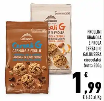 Conad Superstore Galbusera Frollini Granola e Frola Cereali G cioccolato/frutta 300g offerta