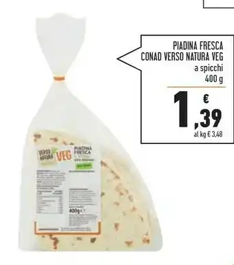 Conad piadina fresca conad verso natura veg a spicchi offerta