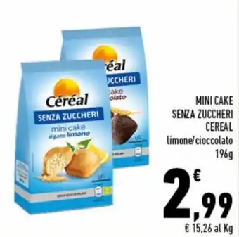 Conad Superstore Mini Cake Senza Zuccheri Céréal limone/cioccolato 196g offerta