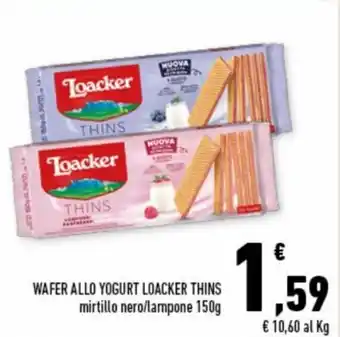 Conad Superstore Loacker Thins Wafer Allo Yogurt 150g offerta