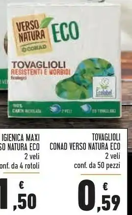 Conad Tovaglioli verso natura eco 2 veli offerta