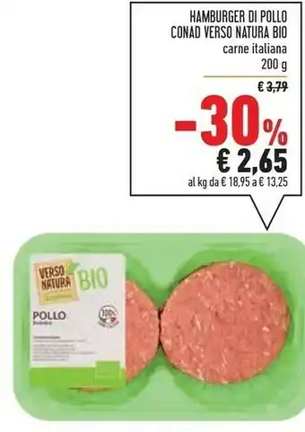 Conad Superstore Natura bio hamburger di pollo conad verso natura bio carne italiana offerta