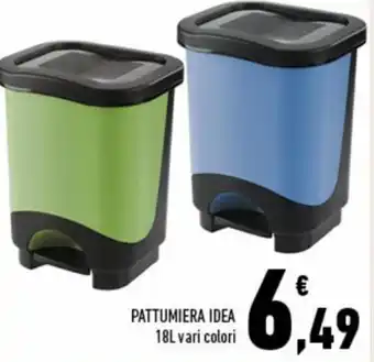Conad Superstore Idea Pattumiera 18L vari colori offerta