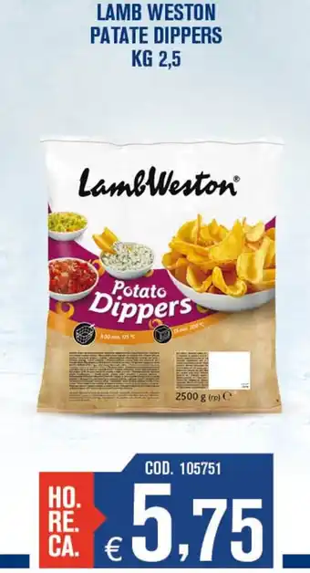 Adhoc Lamb Weston Patate Dippers 2,5 kg offerta