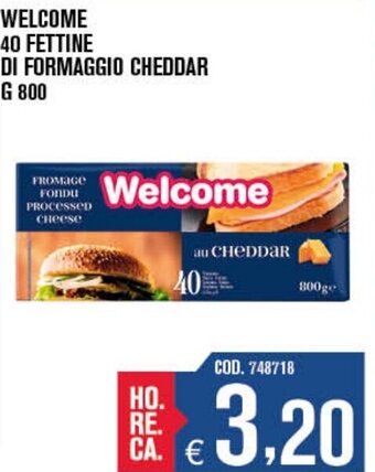 Adhoc Welcome 40 fettine di Formaggio Cheddar 800 g offerta