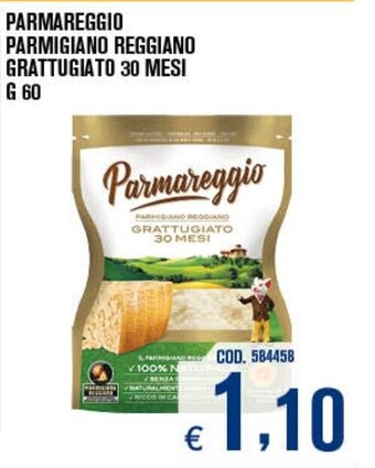 Adhoc Parmareggio Parmigiano reggiano grattugiato 30 mesi 60 g offerta