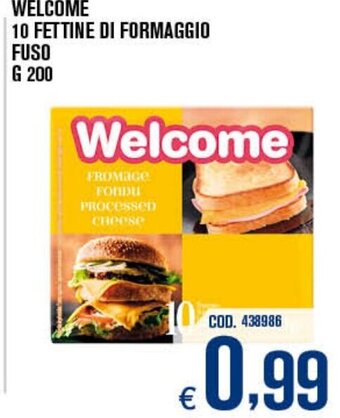 Adhoc Welcome 10 Fettine di formaggio fuso 200 g offerta