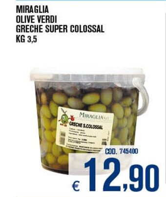 Adhoc Miraglia Olive Verdi Greche Super Colossal 3,5 kg offerta