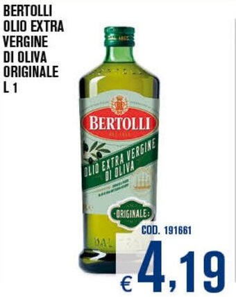 Adhoc Bertolli Olio extra vergine di oliva originale 1 l offerta