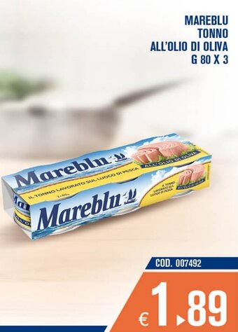 Mareblu Tonno all'olio di oliva 80 g x 3