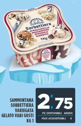 Deco Supermercati Sammontana Sorbettiera Variegata Gelato Vari Gusti Kg 1 offerta