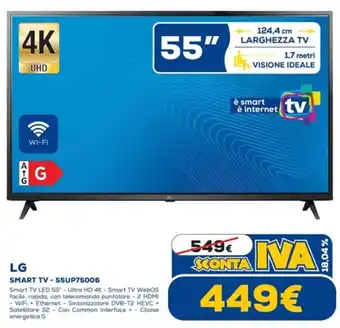 Euronics LG Smart TV - 55UP75006 offerta