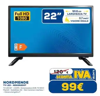 Euronics Nordmende TV Led 22" - ND22N200T offerta