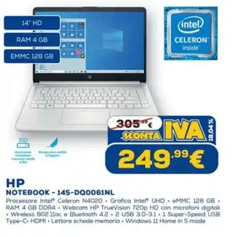 Euronics HP Notebook - 14S-DQ0061NL offerta