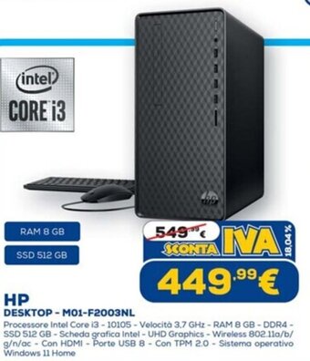 Euronics HP Desktop M01-F2003NL offerta