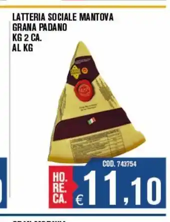 Adhoc Grana padano latteria sociale mantova offerta