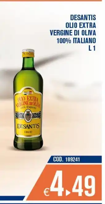 Adhoc Desantis olio extra vergine di oliva 100 % italiano l 1 offerta