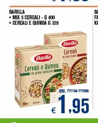 Adhoc Barilla mix 5 cereali g 400 cereali e quinoa g 320 offerta