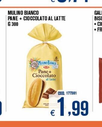 Mulino bianco pane + cioccolato al latte g 300