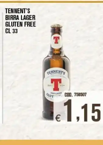 Adhoc Tennent's birra lager gluten free cl 33 offerta