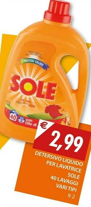 Mercatò Sole Detersivo lavatrice offerta