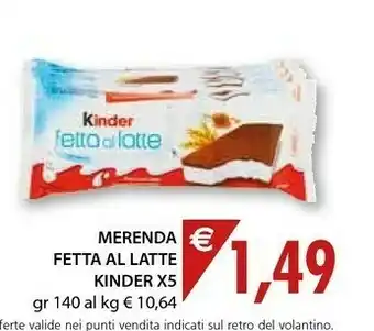Mercatò Kinder fetta al latte offerta