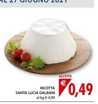 Mercatò Galbani Ricotta offerta