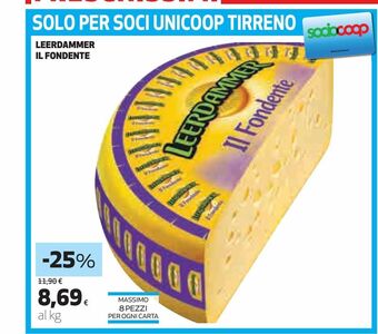 Coop Leerdammer il fondente offerta