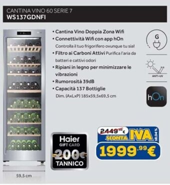 Haier Cantina Vino 60 Serie 7 WS137GDNFI