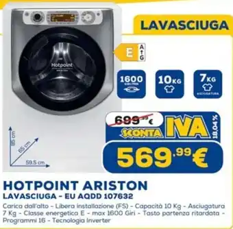 Euronics Hotpoint Ariston Lavasciuga - EU AQDD 107632 offerta