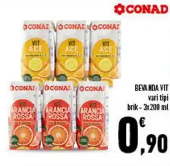 Conad Bevanda Vit vari tipi brik - 3x200 ml offerta