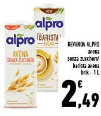 Conad Alpro Bevanda avena senza zuccherao/barista avena brik - 1 L offerta