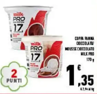 Conad Milk Pro Coppa Panna Cioccolati/Mousse Cioccolato 170 g offerta