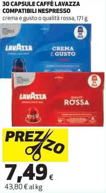 Coop Lavazza Compatibili Nespresso 30 capsule Caffè 171 g offerta