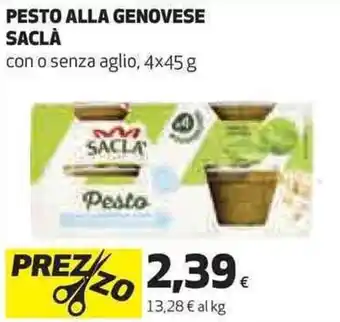 Coop Saclà Pesto alla genovese 4x45g offerta