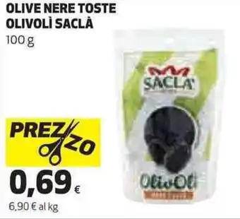 Coop Saclà Olive nere toste olivolì 100 g offerta