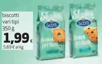 Coop Scotti Biscotti vari tipi 350 g offerta