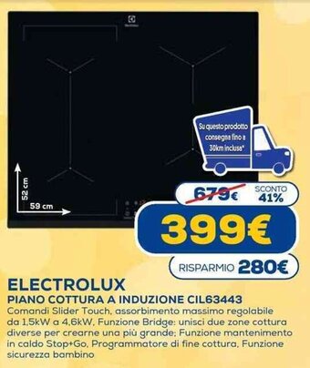Euronics Electrolux Piano Cottura Induzione CIL63443 offerta