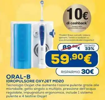 Euronics Oral-B Idropulsore Oxy Jet MD20 offerta
