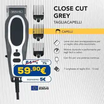 Euronics Wahl Close Cut Grey Tagliacapelli offerta