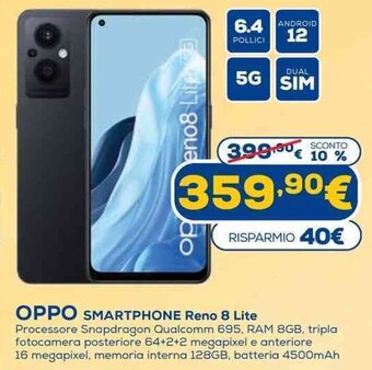 Euronics Oppo Smartphone Reno 8 Lite offerta