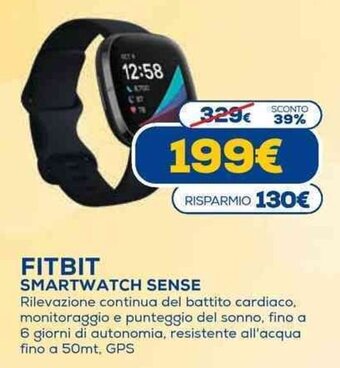 Euronics Fitbit Smartwatch Sense offerta