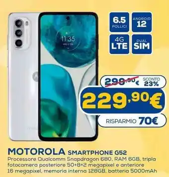 Euronics Motorola Smartphone G52 offerta