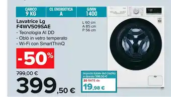 Carrefour Iper Lavatrice lg f4wv509sae offerta