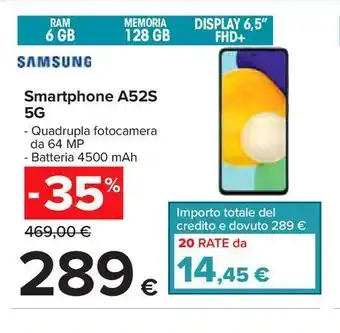 Carrefour Iper Smartphone a52s 5g offerta