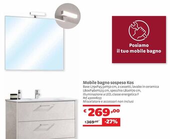 Bricocenter Mobile bagno sospeso kos offerta