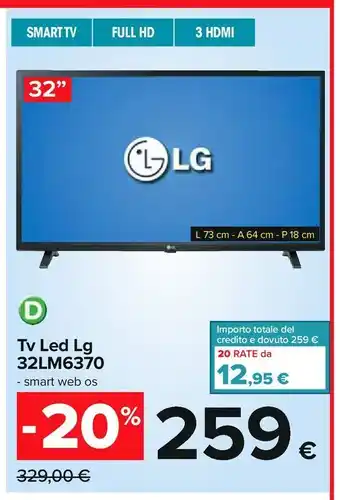 Carrefour Iper Tv led lg 32lm6370 offerta