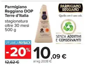 Carrefour Iper Parmigiano reggiano dop terre d'italia offerta