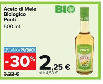 Carrefour Iper Aceto di mele biologico ponti offerta